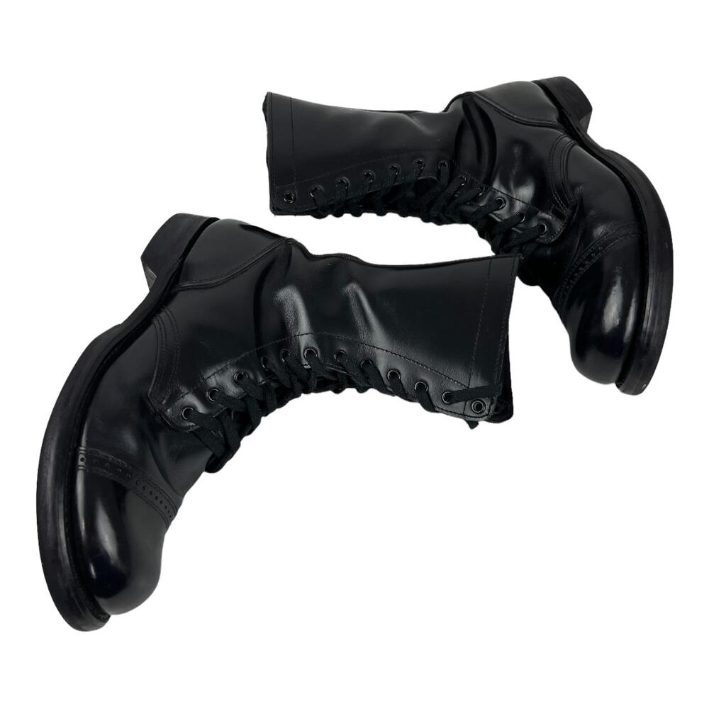 HH Brand Double H 975 Military Combat Jump Boots Cap Toe Upper Leather USA 9 1/2 - Picture 7 of 12